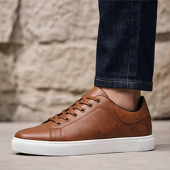 Maddison Leather Sneakers - Brown - leather sneakers - Hendlys - Image 3