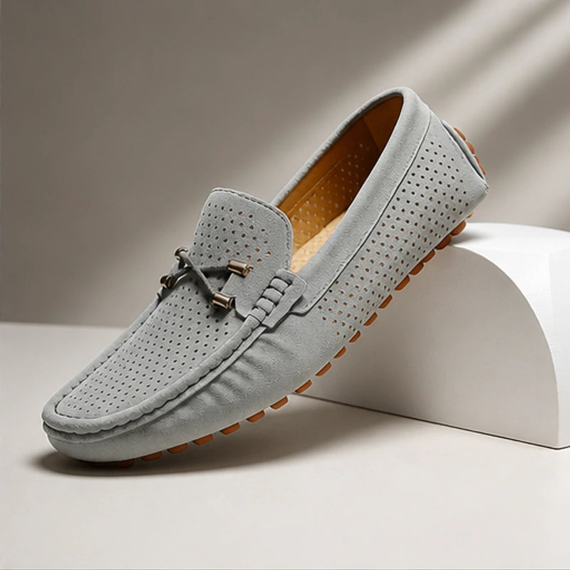 San Marco Woven Leather Loafer - Gray - Loafers - Hendlys - Image 1