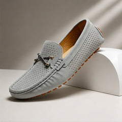 San Marco Woven Leather Loafer - Gray - Loafers - Hendlys - Image 1