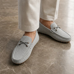 San Marco Woven Leather Loafer - Gray - leather loafers - Hendlys - Image 3