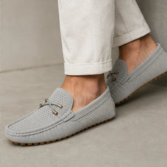 San Marco Woven Leather Loafer - Gray - perforated leather - Hendlys - Image 6