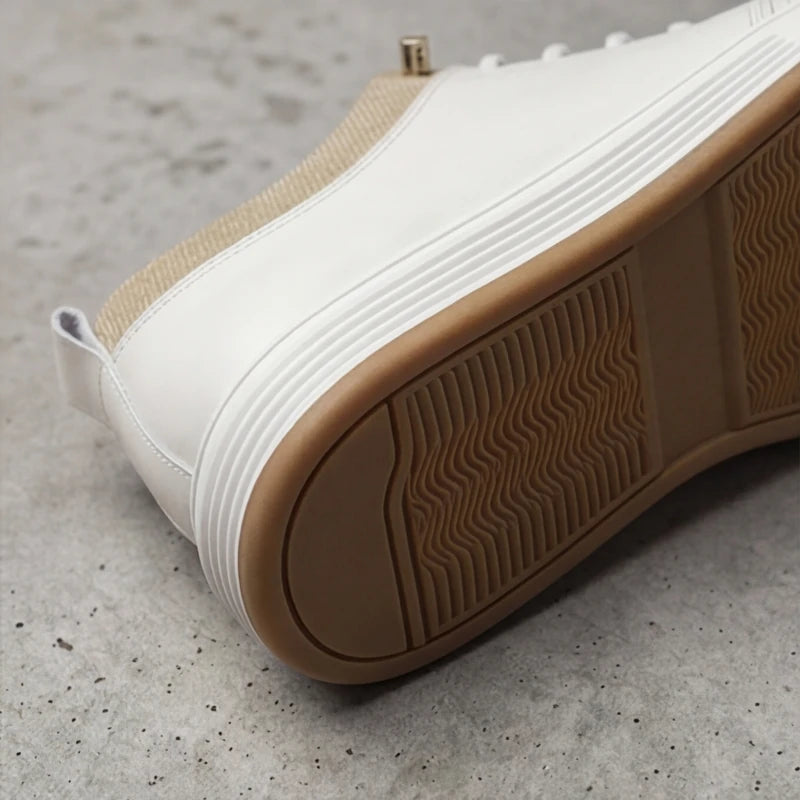 Malmo Leather Sneakers - Beige - genuine leather - Hendlys - Image 5