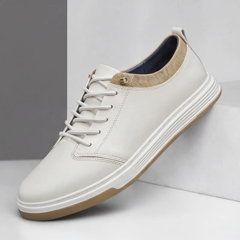 Malmo Leather Sneakers - Beige - men's sneakers - Hendlys - Image 1