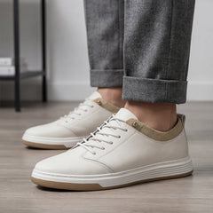 Malmo Leather Sneakers - Beige - hand-stitched - Hendlys - Image 6