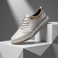 Malmo Leather Sneakers - Beige - men's sneakers - Hendlys - Image 2