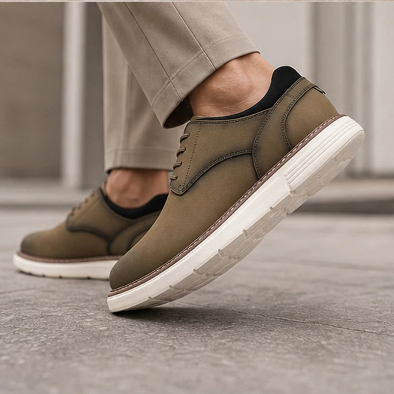 Brookfield Soft-Sole Derby Shoe - Khaki - cushioned insole - Hendlys - Image 6