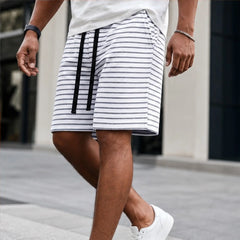 Calder Stripe Shorts - White - Shorts - Hendlys - Image 1