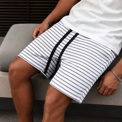 Calder Stripe Shorts - White - men's shorts - Hendlys - Image 2