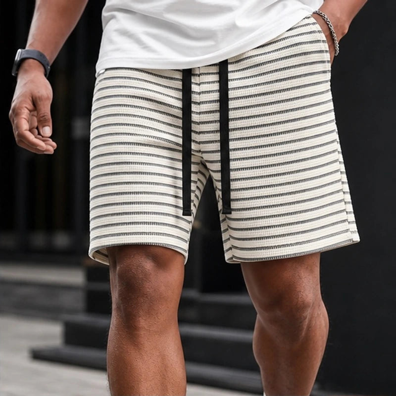 Calder Stripe Shorts - Cream - casual shorts - Hendlys - Image 5