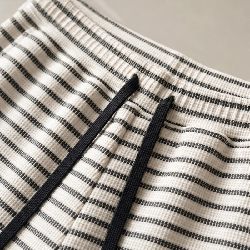 Calder Stripe Shorts - Cream - stripe shorts - Hendlys - Image 3