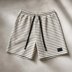Calder Stripe Shorts - Cream - men's shorts - Hendlys - Image 2