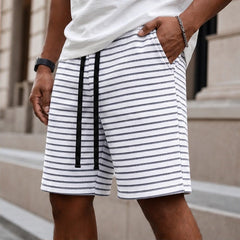 Calder Stripe Shorts - White - stripe shorts - Hendlys - Image 3