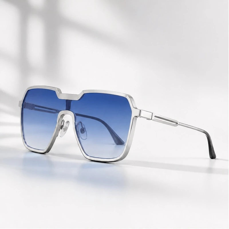Calix Square-Frame Tinted Shades - Blue - Sunglasses - Hendlys - Image 1