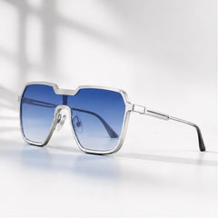Calix Square-Frame Tinted Shades - Blue - Sunglasses - Hendlys - Image 1