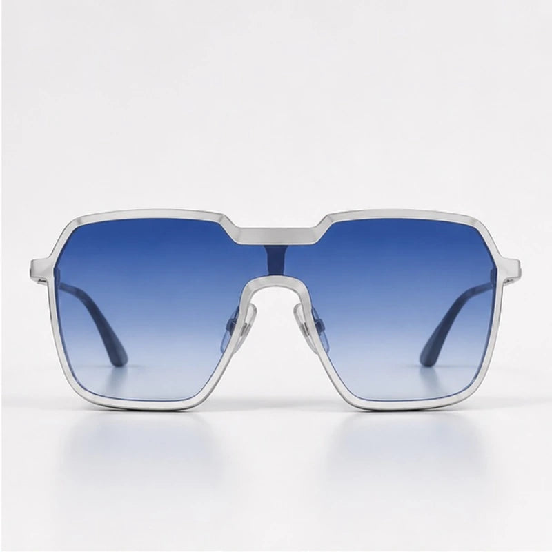 Calix Square-Frame Tinted Shades - Blue - sunglasses - Hendlys - Image 2