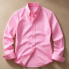 Calmere Stripe Button Shirt - Pink - striped shirt - Hendlys - Image 3