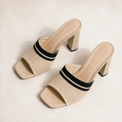 Camille Soft Knit Platform Sandals - Beige Trim - women's sandals - Hendlys - Image 2