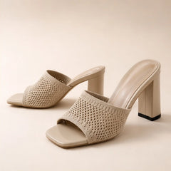 Camille Soft Knit Platform Sandals - Beige - platform sandals - Hendlys - Image 3
