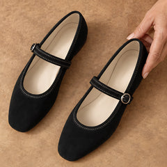 Camille Women's Orthopedic Mary Jane Flats - Black - Shoes - Hendlys - Image 2