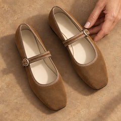 Camille Women's Orthopedic Mary Jane Flats - Khaki - Shoes - Hendlys - Image 2