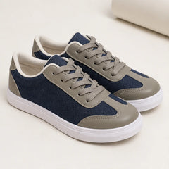 Capri Denim Low-Top Sneaker - Taupe Gray - Sneakers - Hendlys - Image 1