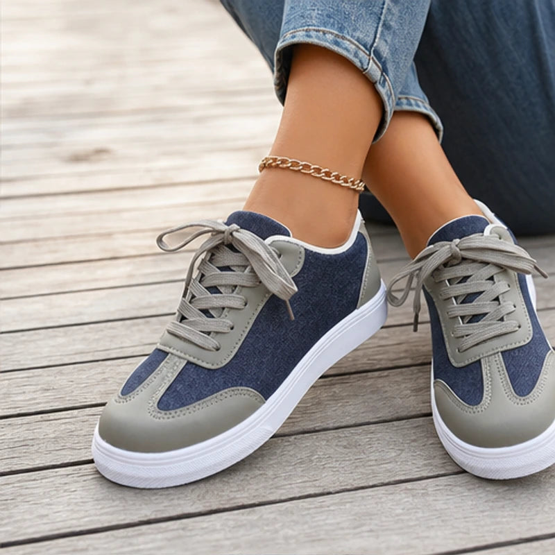 Capri Denim Low-Top Sneaker - Taupe Gray - street style - Hendlys - Image 6