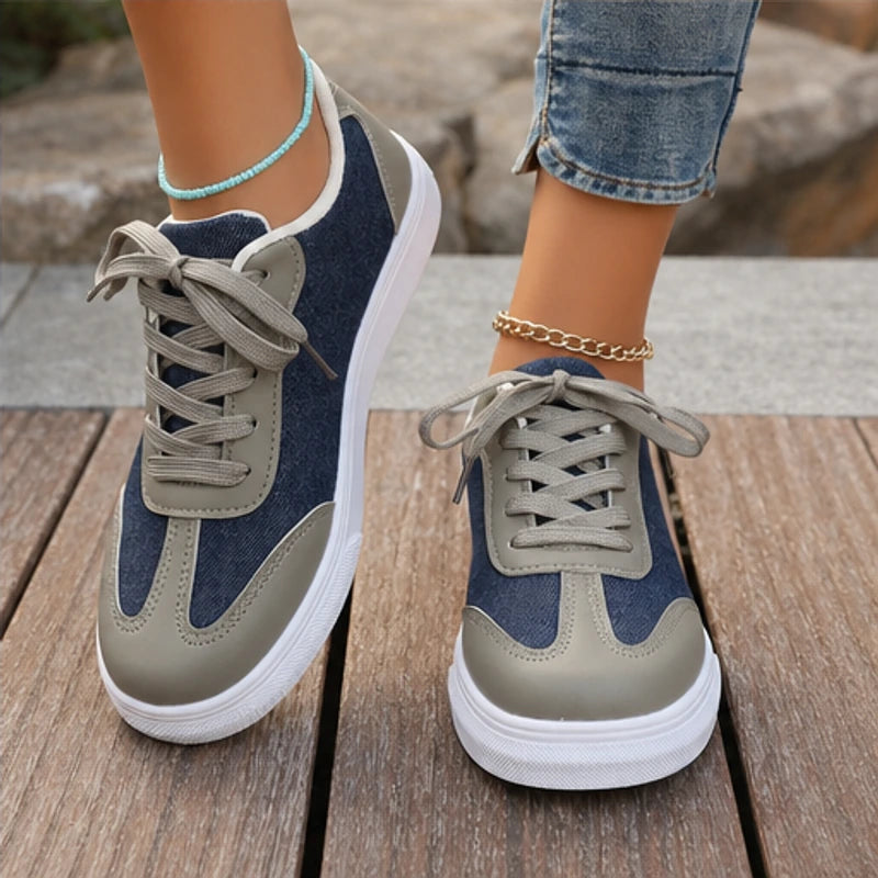 Capri Denim Low-Top Sneaker - Taupe Gray - low-top sneakers - Hendlys - Image 4