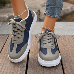 Capri Denim Low-Top Sneaker - Taupe Gray - low-top sneakers - Hendlys - Image 4