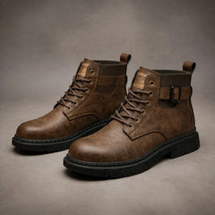 Carrick Serrated Tread Leather Boots - Brown - men's boots - Hendlys - Image 2