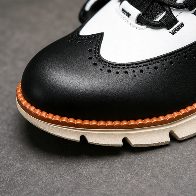 Carrington Brogue Sneaker - White & Black - wingtip sneaker - Hendlys - Image 3