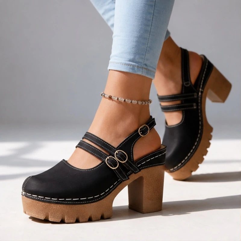 Catria Slingback Heels - Black - Heels - Hendlys - Image 1