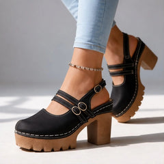 Catria Slingback Heels - Black - Heels - Hendlys - Image 1