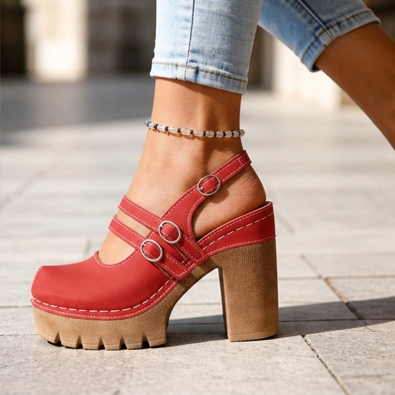 Catria Slingback Heels - Red - women's heels - Hendlys - Image 2