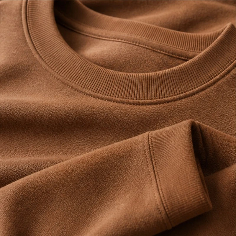 Caulfield Relaxed-Fit Crew Neck Sweater - Light Brown - clothing - Hendlys - Image 3