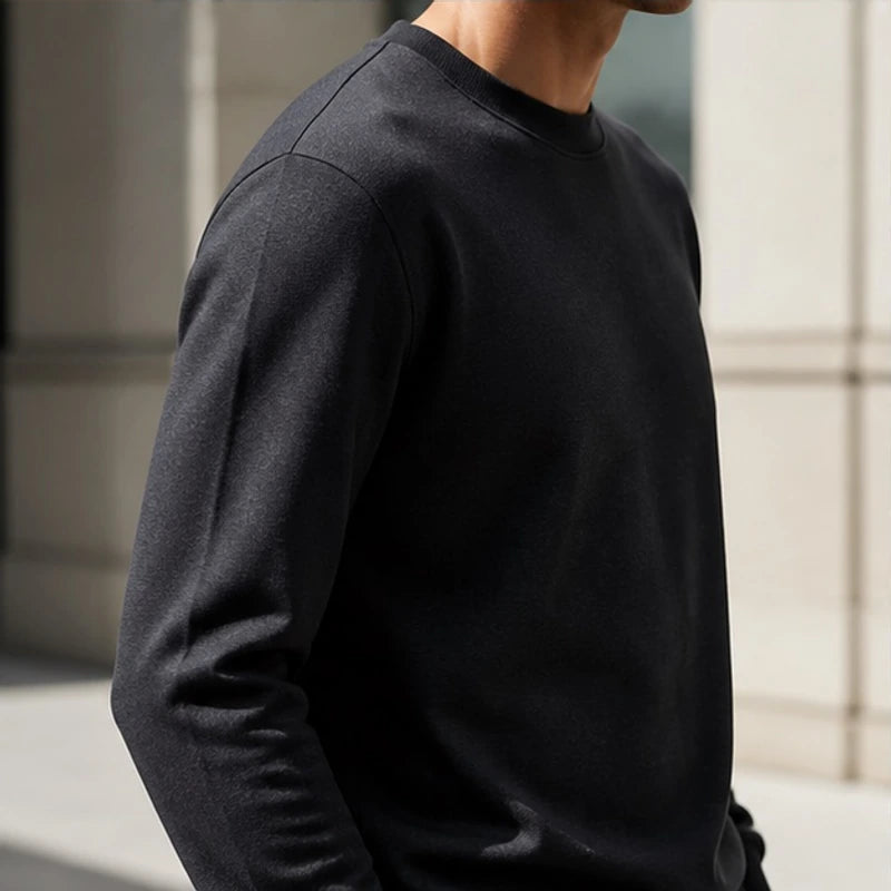 Caulfield Relaxed-Fit Crew Neck Sweater - Black - clothing - Hendlys - Image 3