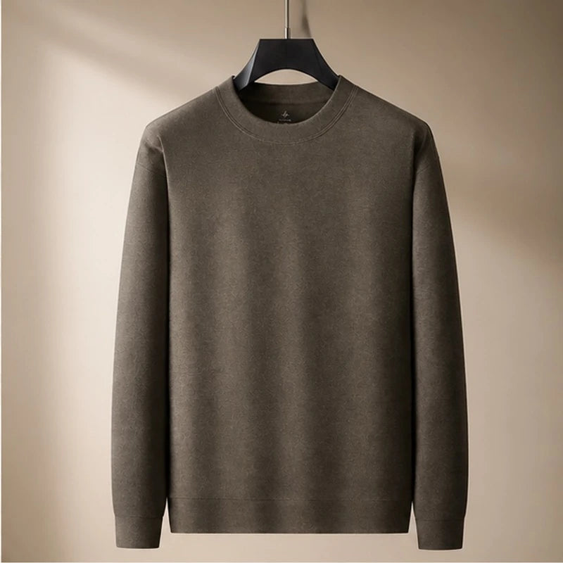 Caulfield Relaxed-Fit Crew Neck Sweater - Dark Brown - Clothing > Sweaters > Crew Neck Sweaters - Hendlys - Image 1