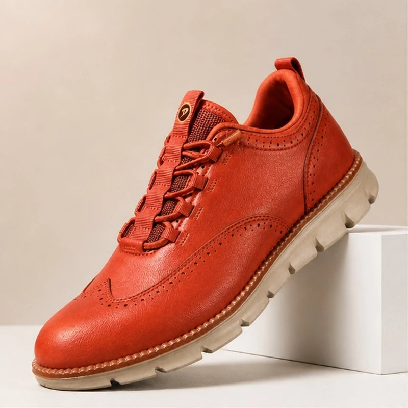 Cavendish Leather Wingtip Sneaker - Rust - wingtip - Hendlys - Image 4