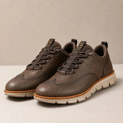 Cavendish Leather Wingtip Sneaker - Driftwood - leather sneakers - Hendlys - Image 3