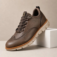 Cavendish Leather Wingtip Sneaker - Driftwood - wingtip - Hendlys - Image 4