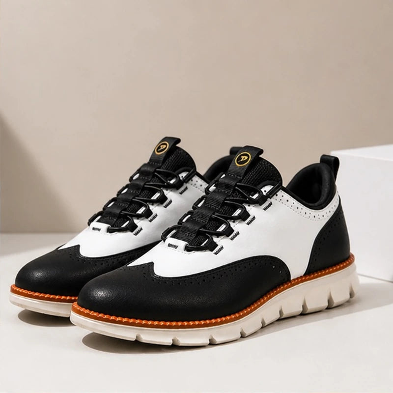 Cavendish Leather Wingtip Sneaker - Tuxedo - leather sneakers - Hendlys - Image 3