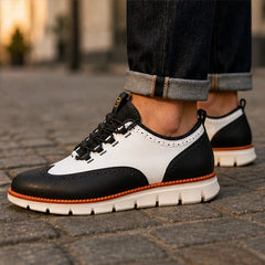 Cavendish Leather Wingtip Sneaker - Tuxedo - men's sneakers - Hendlys - Image 2