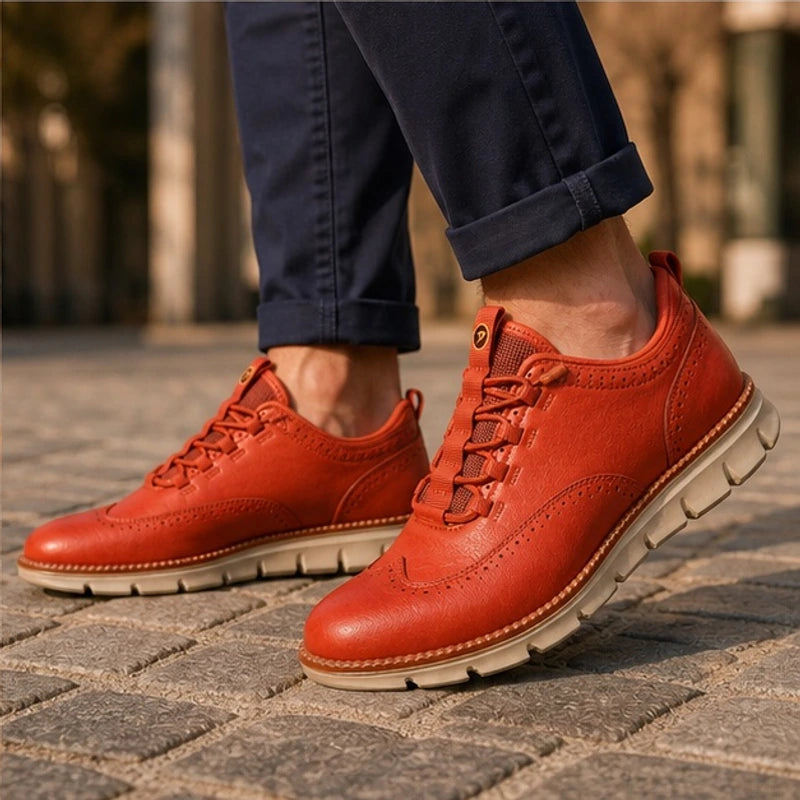Cavendish Leather Wingtip Sneaker - Rust - men's sneakers - Hendlys - Image 2