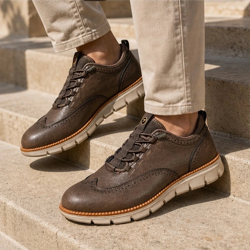 Cavendish Leather Wingtip Sneaker - Driftwood - men's sneakers - Hendlys - Image 2