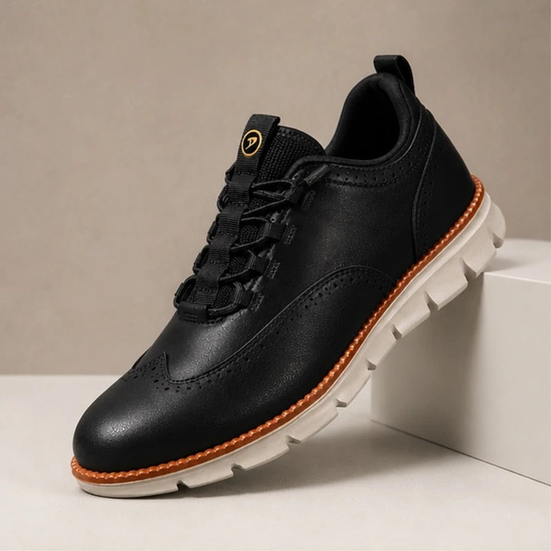Cavendish Leather Wingtip Sneaker - Carbon Black - wingtip - Hendlys - Image 4