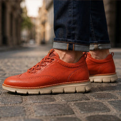 Cavendish Leather Wingtip Sneaker - Rust - Sneakers - Hendlys - Image 1