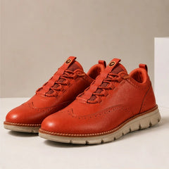 Cavendish Leather Wingtip Sneaker - Rust - leather sneakers - Hendlys - Image 3