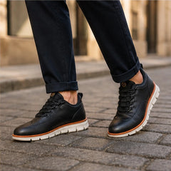 Cavendish Leather Wingtip Sneaker - Carbon Black - men's sneakers - Hendlys - Image 2