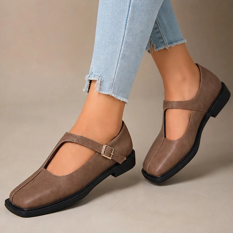 Celeste Leather Mary Janes - Gray - Shoes - Hendlys - Image 1