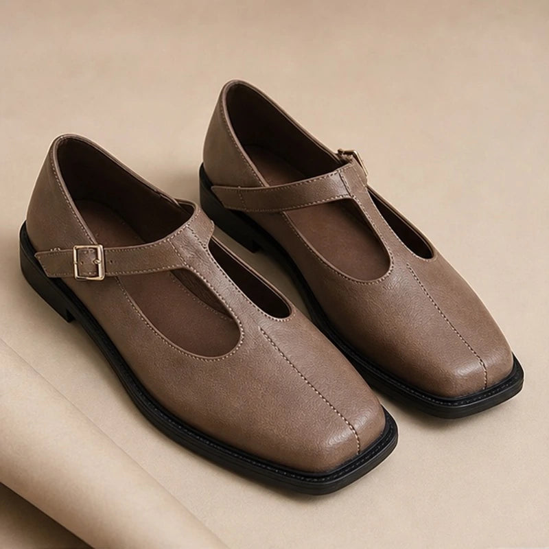 Celeste Leather Mary Janes - Gray - women's mary janes - Hendlys - Image 2