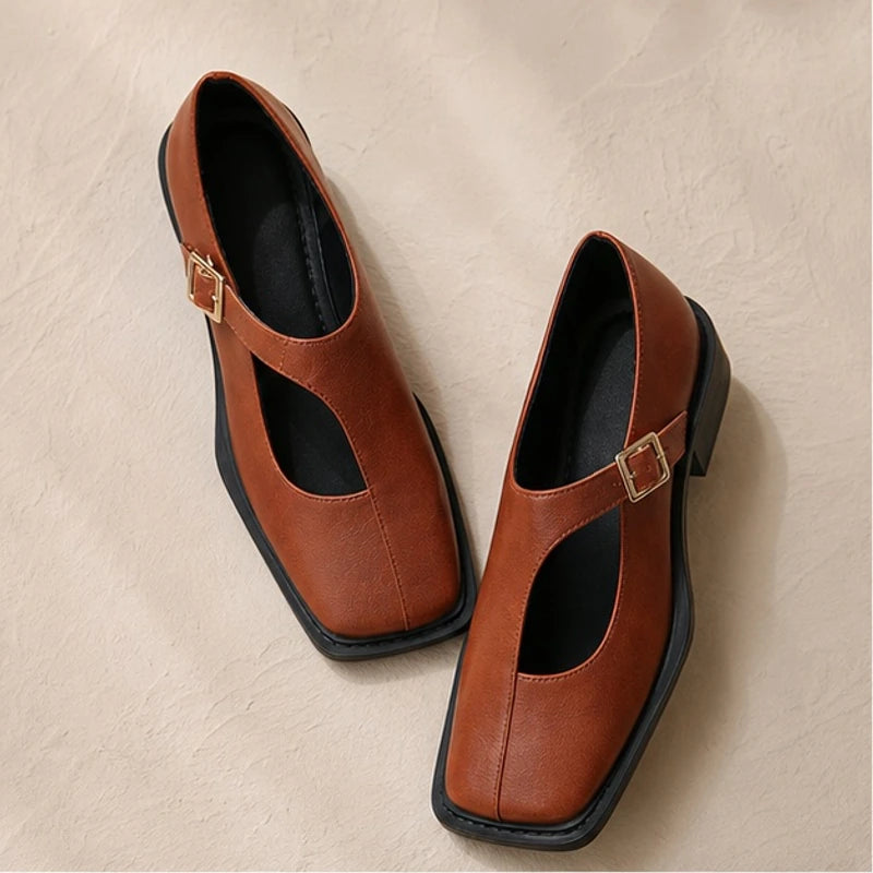 Celeste Leather Mary Janes - Brown - mary jane shoes - Hendlys - Image 4